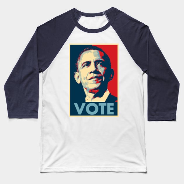 Barack Obama VOTE Baseball T-Shirt by skittlemypony